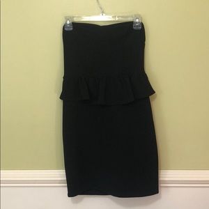 Little black dress - strapless with cute peplum